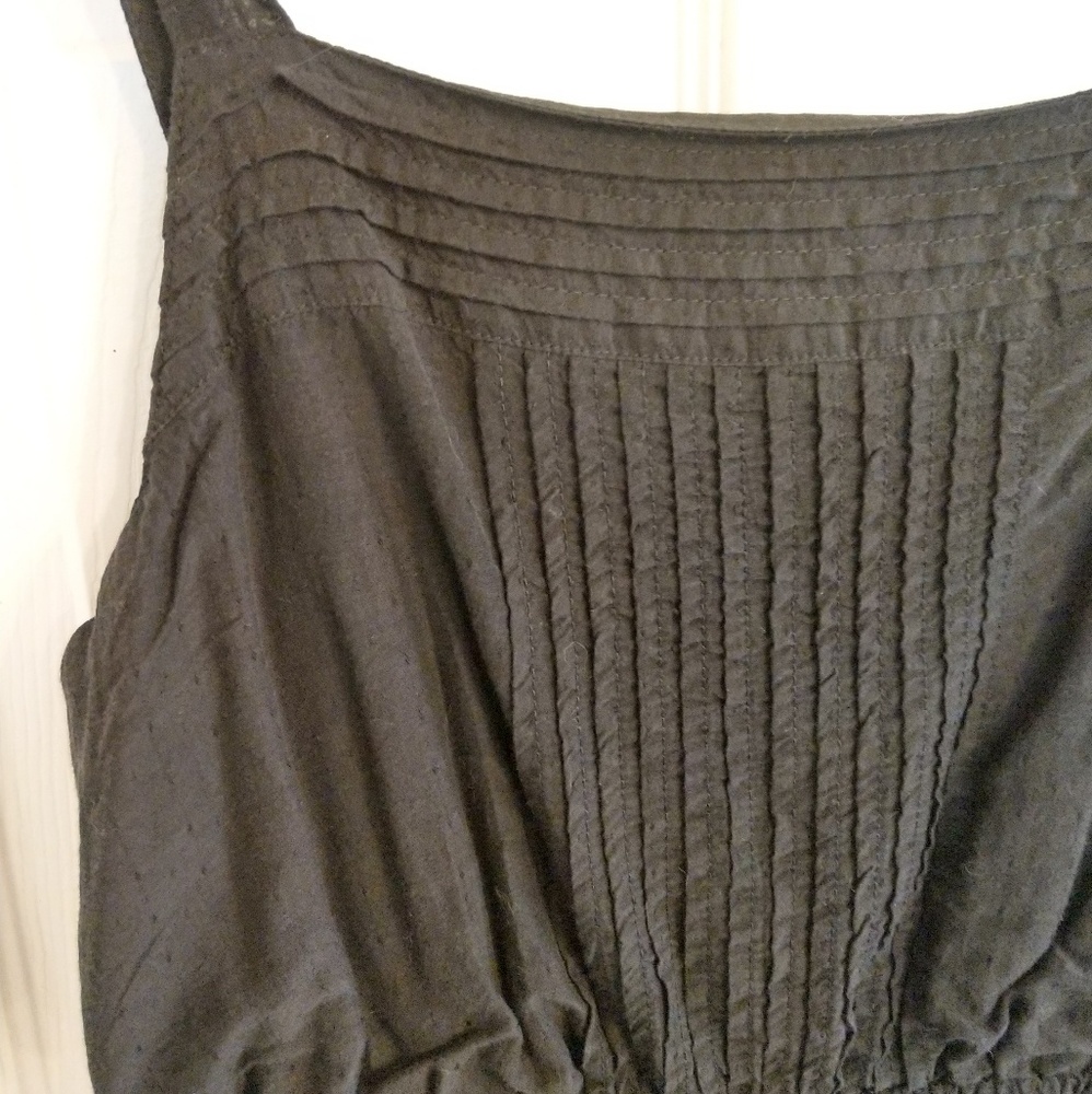 NWOT small black pintuck fit and flare cami dress
